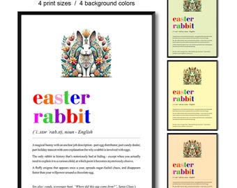 Easter Rabbit Definition Print | Easter Wall Art | Spring Decor