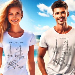 Catamaran Sailboat Patent T Shirt, Sailboat Shirt, Sailboat T Shirt, Nautical Shirt, Nautical T Shirt, Sailing Shirt, Sailing Gift, Patent