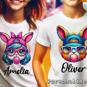 Personalized Easter Bunny PNG | Custom Kids Name Easter PNG | Digital