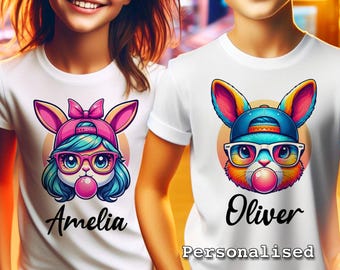 Personalized Easter Bunny PNG: Custom Kids Name Design (Digital)