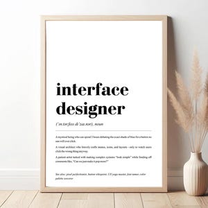 Projektant interfejsu Drukuj | Definicja UI UX Sztuka ścienna | Pobieranie cyfrowe