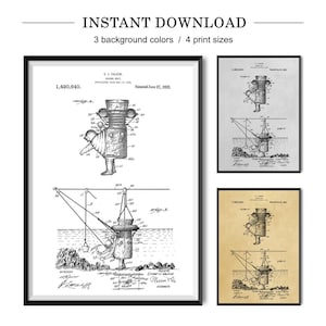 Vintage Diving Suit Patent Print, Diving Poster, Diving Art Print