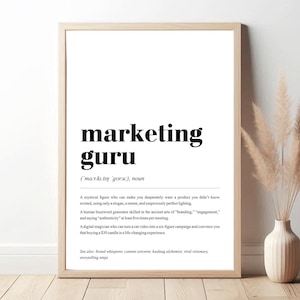Marketing Guru Definition Print | Funny Office Wall Art | Digital Download