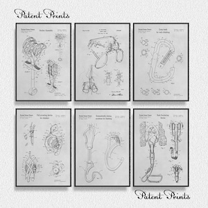 Rock Climbing Patent Prints Set – Climbing Poster & Gift Set