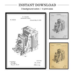 Kamera Patent Druck, Vintage Foto Kamera Poster, Foto Kamera Kunst