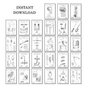 Set of 27 Vintage Bathroom Art Patents | Restroom Wall Decor