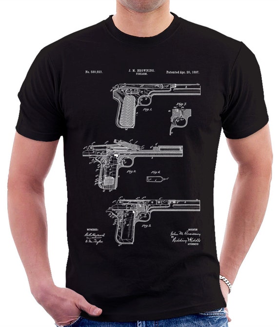 Browning Firearm Blueprint Art Poster Home Decor Items Gun Patent