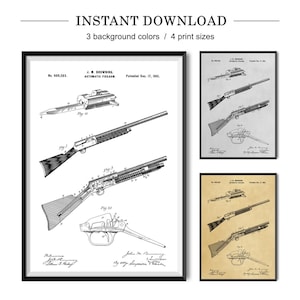 Vintage Rifle Patent Poster - Unique Firearm Decor & Gifts