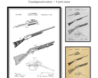 Vintage Rifle Patent Poster - Einzigartige Feuerwaffe Dekor & Geschenke