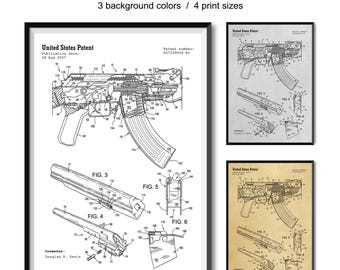 Modernes Schusswaffe Patent Print für Home Decor