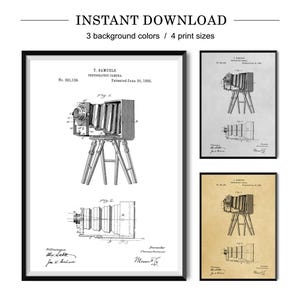Vintage Kamera Patent Druck, Fotokamera Poster, Fotokamera Kunst