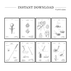 Set of 8 Vintage Golf Patent Prints – Golf Wall Art & Gifts for Men