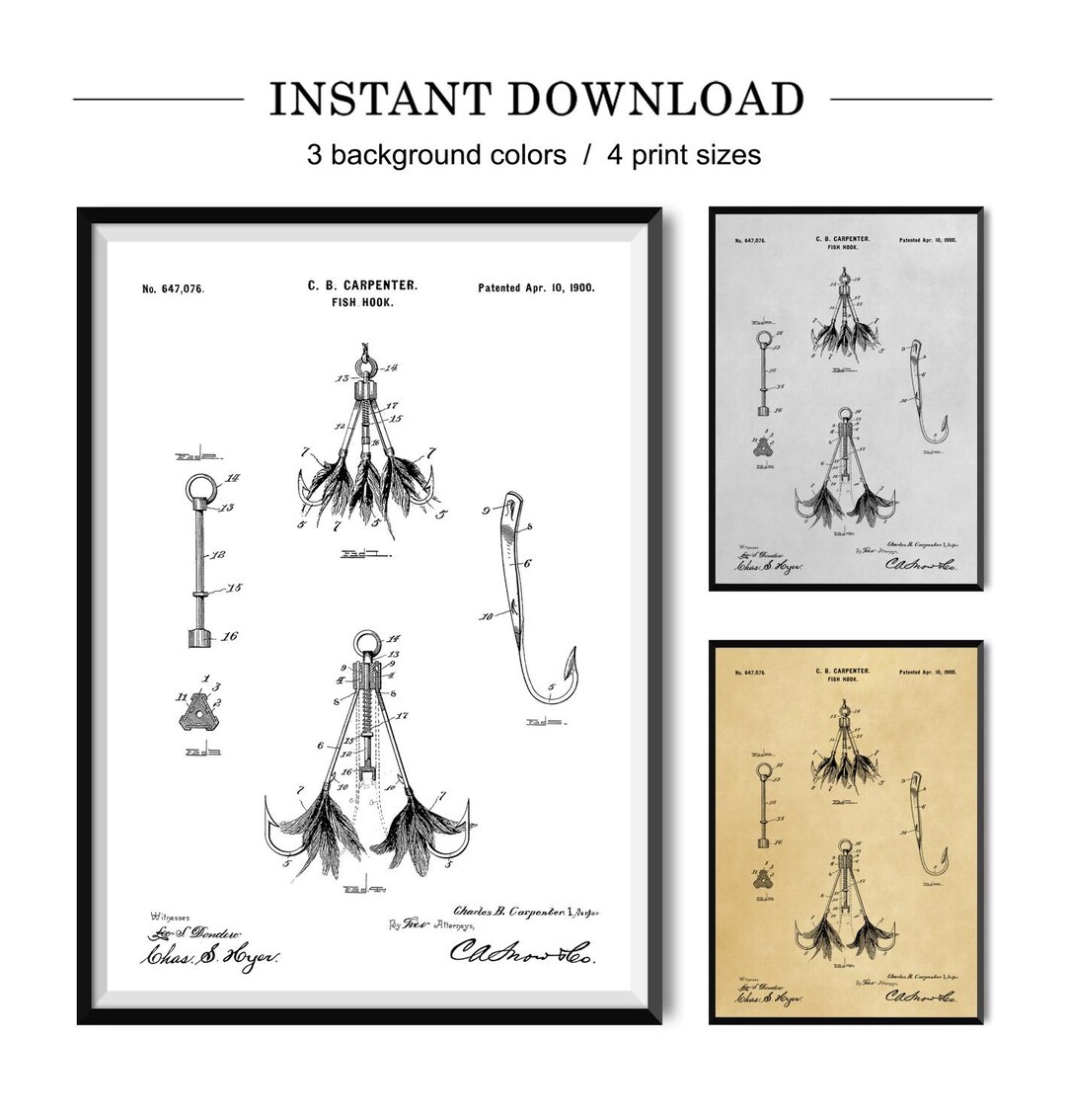 1900 s fishing hook setting bobber patents applied for Tackle Kit, 160pcs Basic Bobbers and Hooks Assortment With Octopus Circle, Baitholder Hooks, Sinker Weights, Terminal Tackle Box Trout Catfish Panfish : Sports & Outdoors Fully functional The historic fishing lure the