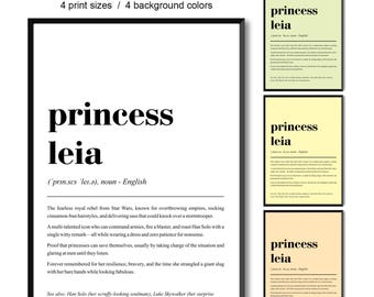 Princess Leia Definition Print – StarWars Wall Art, Geek Decor