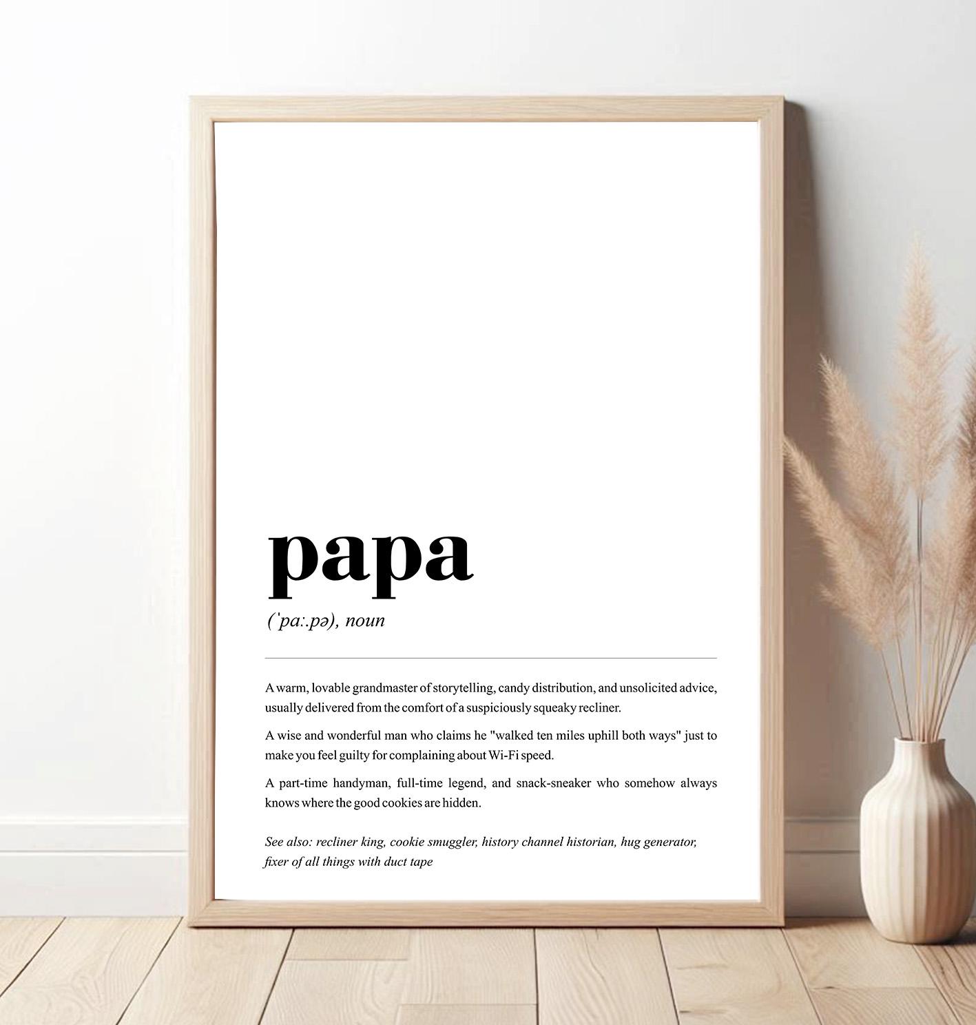 Papa Definition Print | Father’s Day Gift | Printable Wall Art