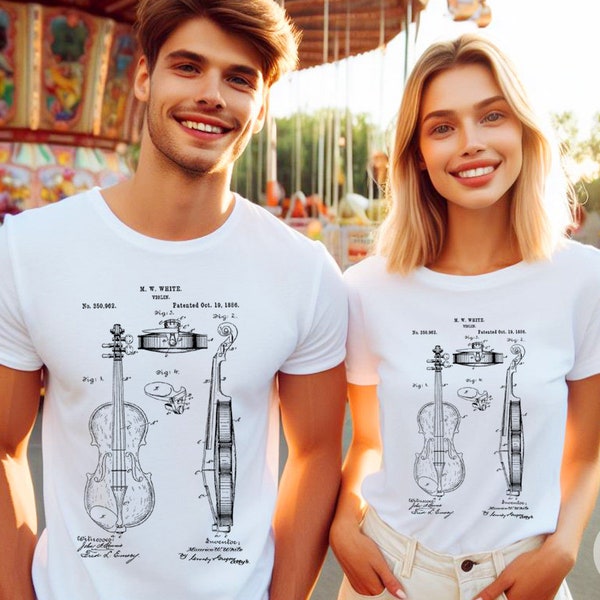 Violin Patent T Shirt, Violin Shirt, Violin T Shirt, Violin Tshirt, Violin Teacher Gift, Jazz Shirt, Patent Prints, Patent Shirt