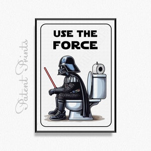 Use The Force Bathroom Sign | Funny Toilet Door Sign for Restroom