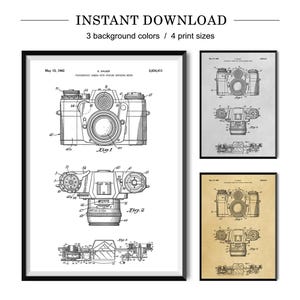 Vintage Kamera Patent Druck, Fotokamera Poster, Fotokamera Kunst