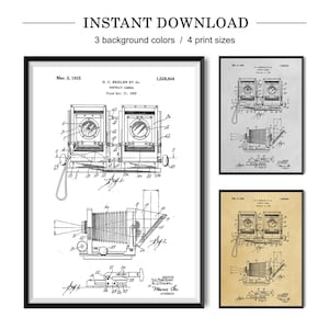 Kamera Patent Druck, Vintage Foto Kamera Poster, Foto Kamera Kunst