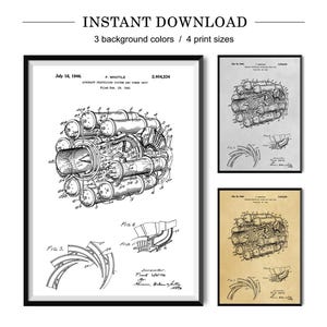May include: A black and white vintage patent drawing of a jet engine. The drawing is titled "Aircraft Propulsion System and Power Unit" and is dated July 16, 1946. The patent number is 2,404,334. The inventor is listed as F. Whittle.