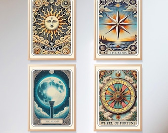 Celestial Magic: Tarot Card Prints & Posters Set for Astrology Lovers