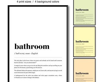 Bathroom Definition Art Print: Modern Humor Decor (Digital Download)