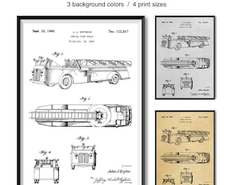 Fire Truck Patent Print, Fire Truck Poster, Fire Truck Art
