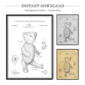 May include: Black and white line drawing of a patent for a toy animal. The patent number is 1,359,398. The patent was filed on November 14, 1919 and patented on November 10, 1920. The drawing shows a teddy bear with a winding mechanism.
