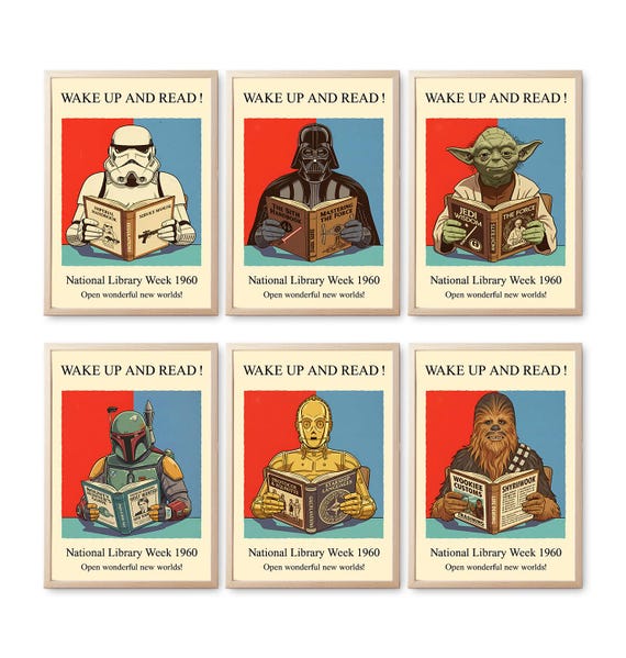 Star Wars Reading Posters | Set of 6 | Kids Room Decor | National