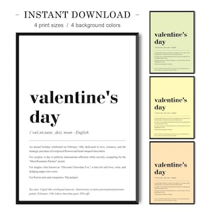 Definizione di San Valentino, stampa, biglietto divertente di San Valentino