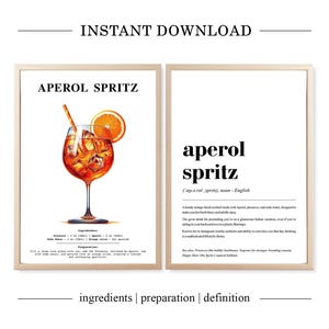 Aperol Spritz Cocktail Recipe Print | Aperol Spritz Definition Art