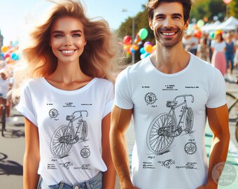 Racing Bicycle Patent T Shirt, Racing Bicycle T Shirt, Bicycle T Shirt, Bicycle Shirt, Cycling Shirt, Patent Prints, Patent T Shirt