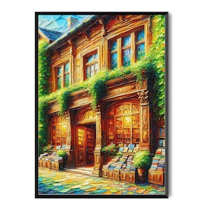 Bookshop Wall Art | Bookstore Decor | Vintage Reading Print