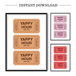 Retro Yappy Hour Print – Vintage Funny Bar Cart Art, Ticket Decor