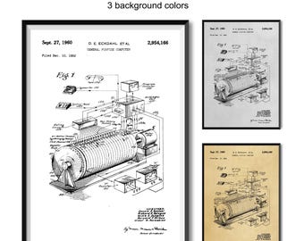First Computer Patent Print, Computer Blueprint, Computer Wall Art