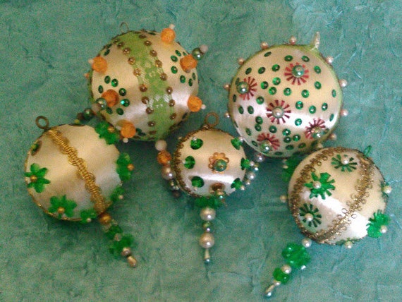 beaded styrofoam christmas ornaments