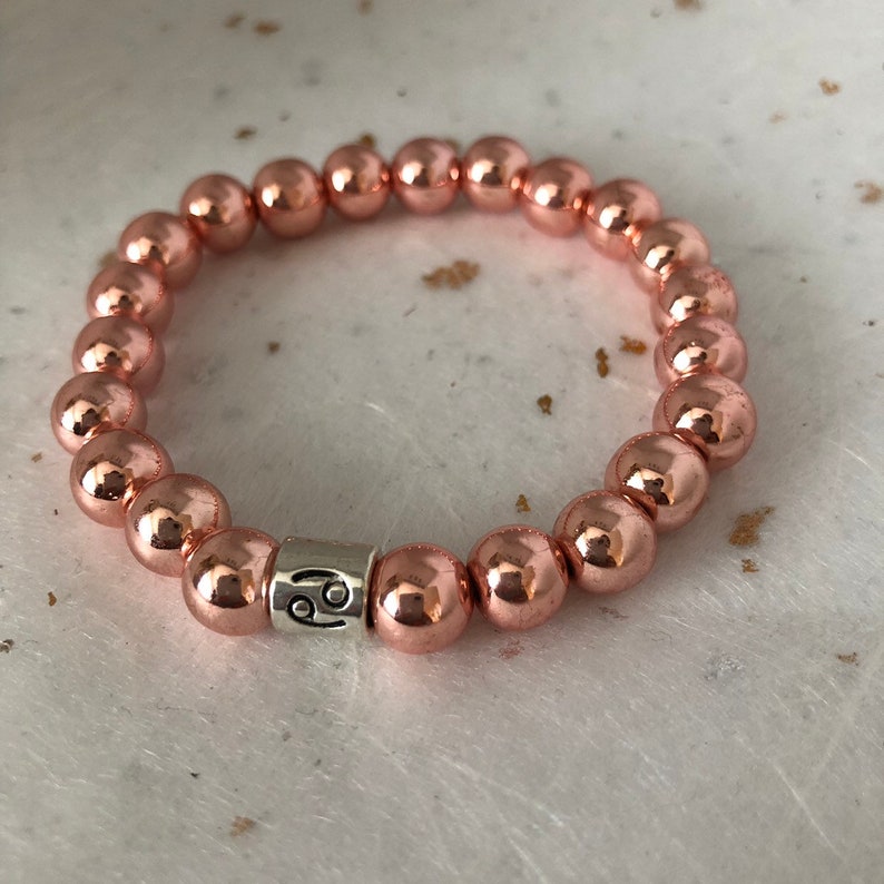 Rose Gold Cancer Star Sign Zodiac Sign Bracelet
