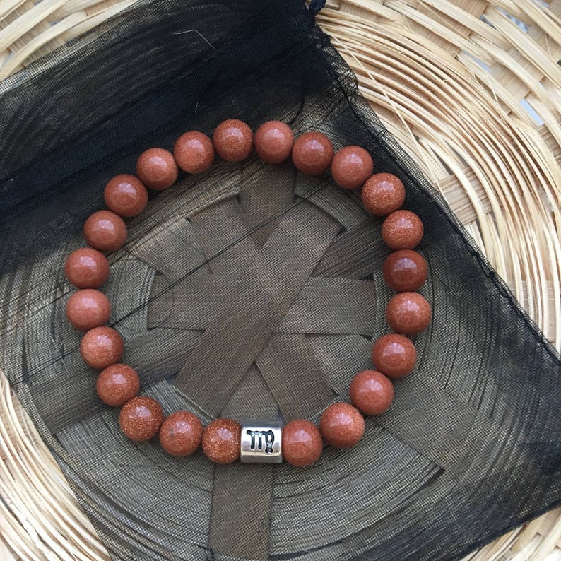 Gold Sandstone Virgo Star Sign Zodiac Sign Bracelet