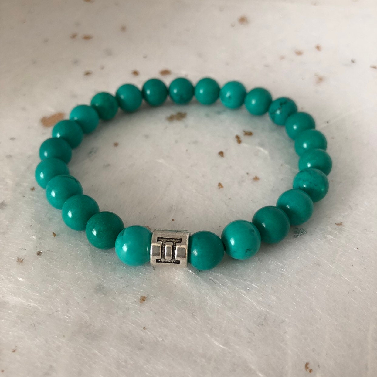 Turquoise Blue Gemini Star Sign Zodiac Sign Bracelet - Etsy