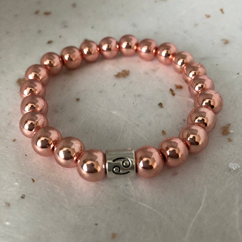 Rose Gold Cancer Star Sign Zodiac Sign Bracelet