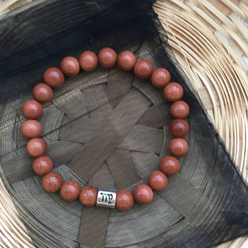 Gold Sandstone Virgo Star Sign Zodiac Sign Bracelet