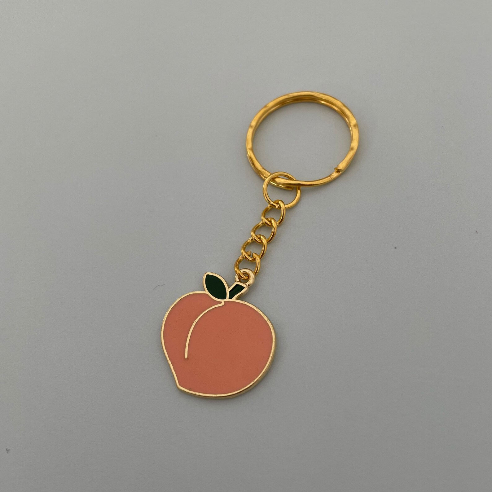 Peach Keyring Enamel Keyring Unisex Etsy UK