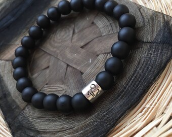 Matte Black Capricorn Star Sign Zodiac Sign Bracelet
