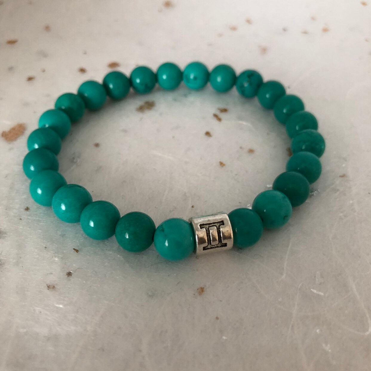 Turquoise Blue Gemini Star Sign Zodiac Sign Bracelet - Etsy