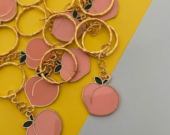 Peach Keyring Enamel Keyring Bum Keyring Peachy Keyring Peach Keychain Peach Enamel Charm Keyring