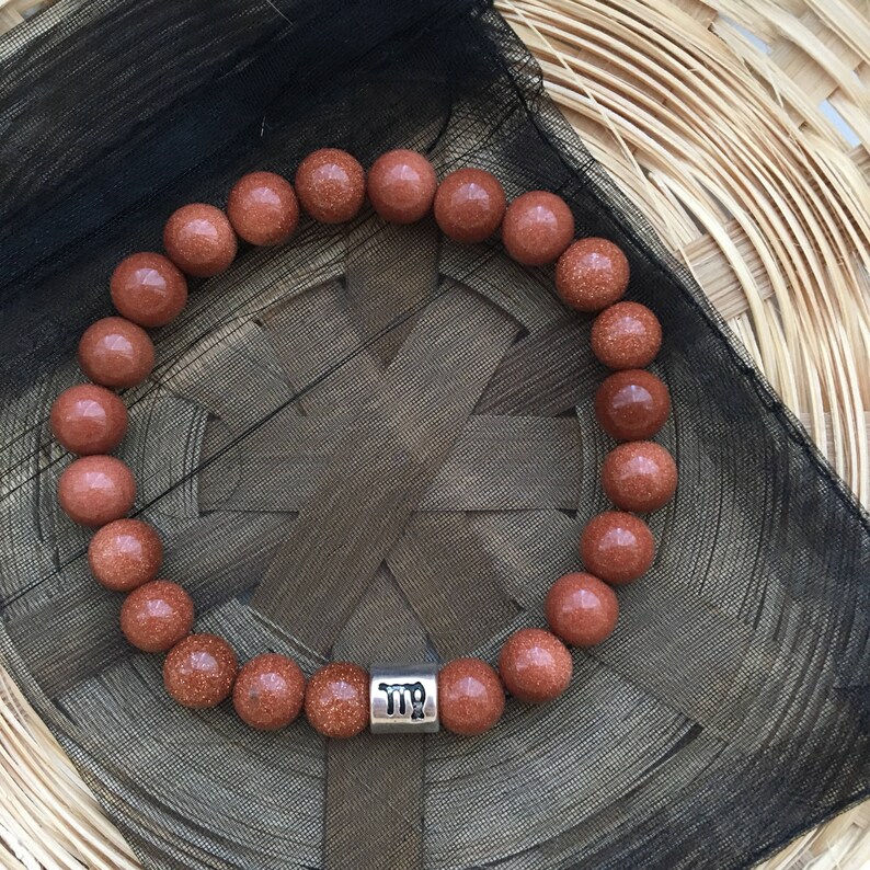 Gold Sandstone Virgo Star Sign Zodiac Sign Bracelet