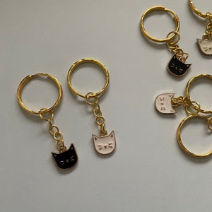 Cat Keyring Enamel Cat Lover Keyring Unisex