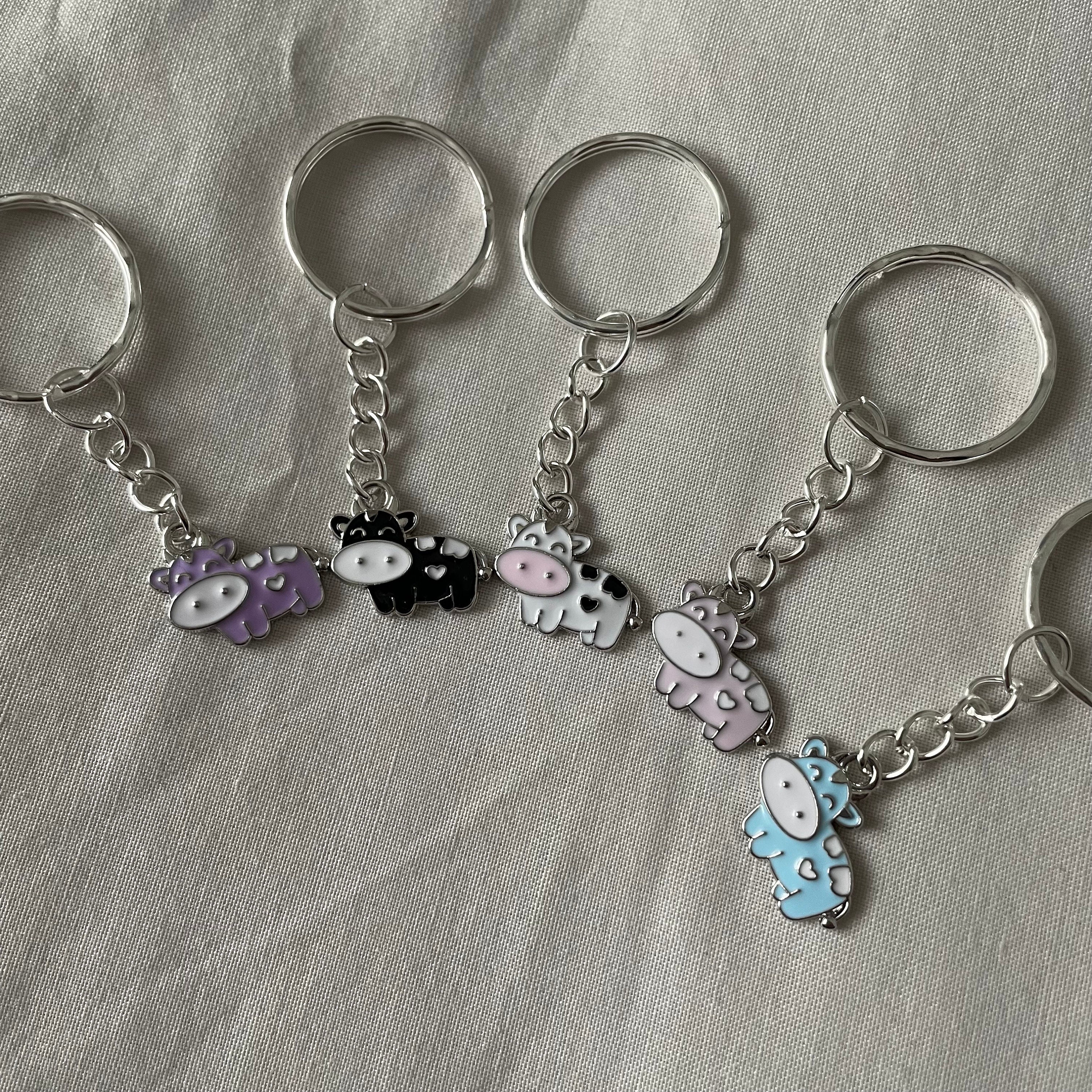 Cow Keyring Cow Keychain Cow Enamel Charm Cow Keyring Unisex - Etsy