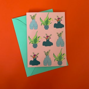 Pot Plante Carte d’anniversaire En pot Plante en pot Carte de vœux Cactus Carte De plantes Carte de cactus Carte de plantes