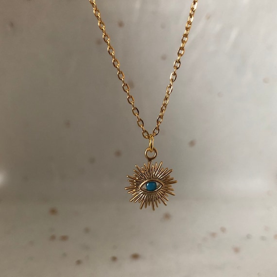 Silver evil eye necklace Gold cubic zircon evil eye necklace,Hamasa CZ necklace